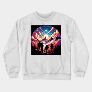 Pixel Art Of Family Traveling, Couple Traveling, Solo Traveling Crewneck Sweatshirt